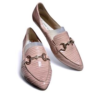 Anne Klein Overbook Blush Croc-Embossed Loafer Flats (Women's Size 9.5)‎ NWOT